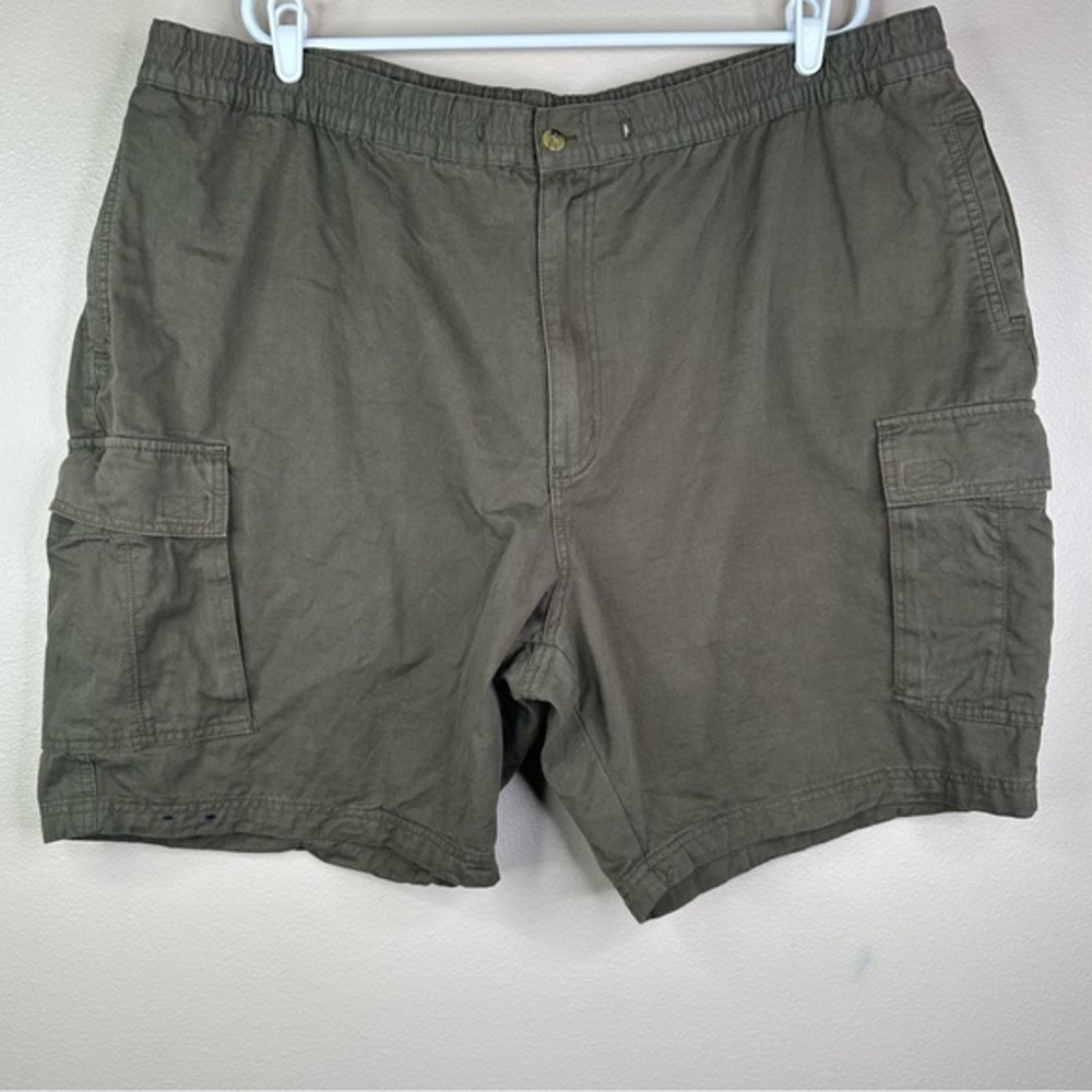 Bugle Boy Cargo Shorts Men’s Khaki Green Drawstring Comfort Fit Size‎ XXL VTG